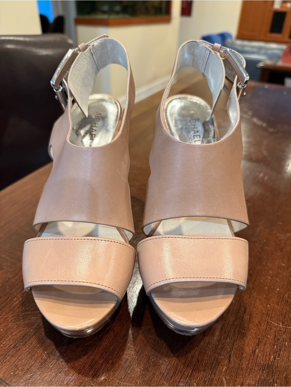 MICHAEL Michael Kors Blush/Tan Leather Carla platform